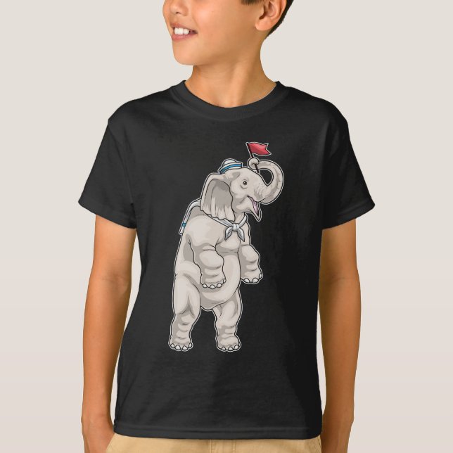 Camiseta Elephant Sailor Sailor gorra (Anverso)