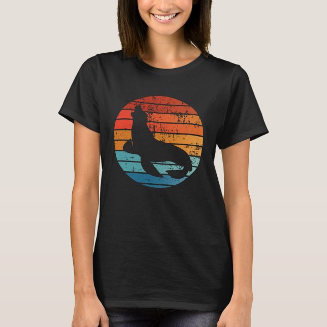 Camiseta Elephant Seal Sunset Retro Vintage (Anverso)