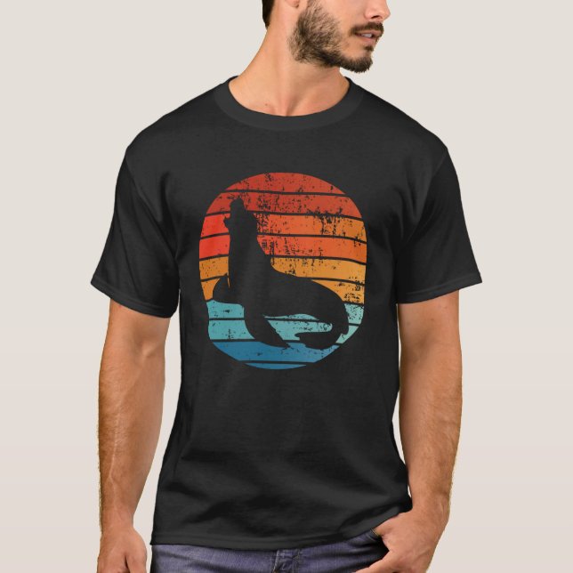 Camiseta Elephant Seal Sunset Retro Vintage (Anverso)