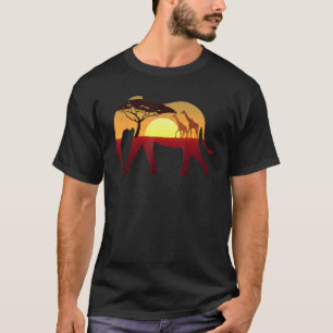 Camiseta Elephant Silhouette Vintage Safari Retro Sunset Wi