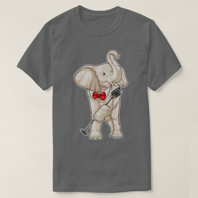 Camiseta Elephant Singer Microphone Music (Diseño del anverso)