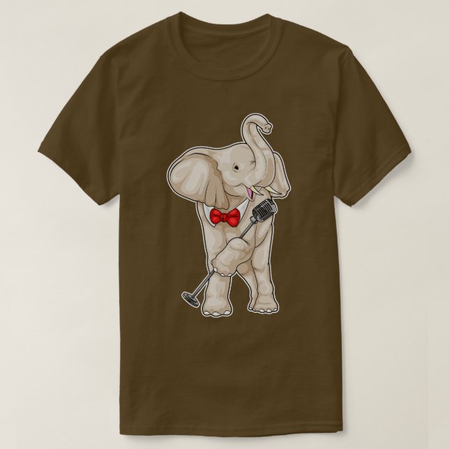 Camiseta Elephant Singer Microphone Music (Diseño del anverso)