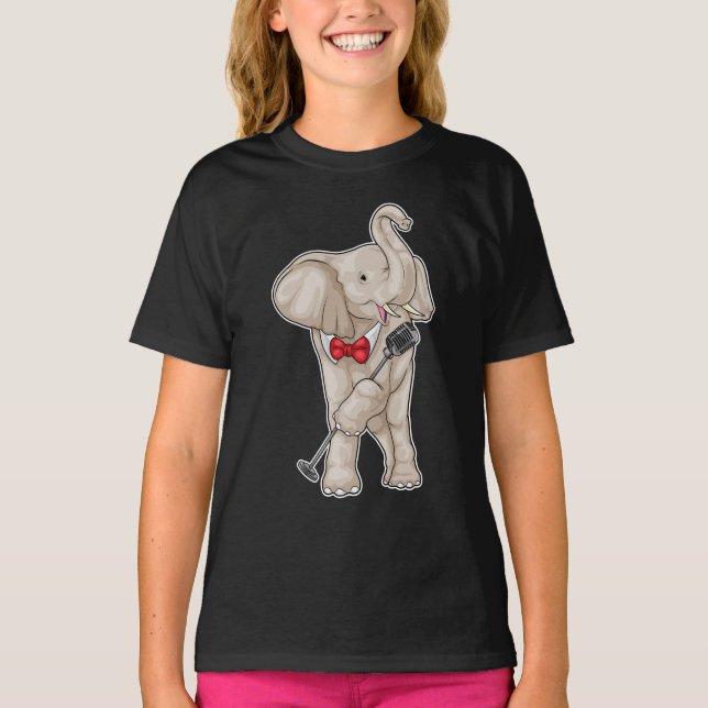 Camiseta Elephant Singer Microphone Music (Anverso)