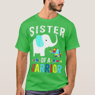 Camiseta Elephant Sister Of A Warrior Puzzle Autism Awarene