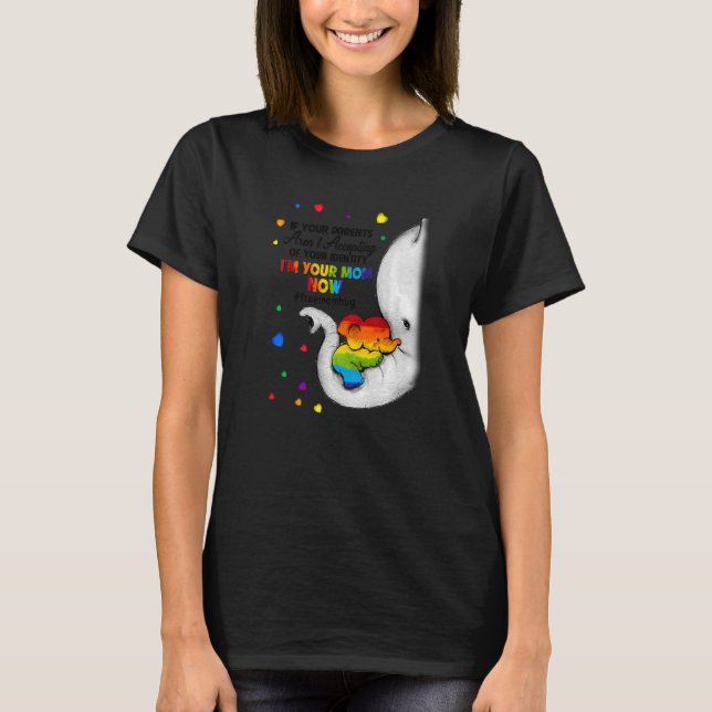 Camiseta Elephant Soy tu madre ahora LGBT Mamá libre abraza (Anverso)