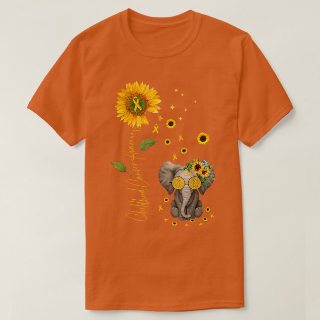 Camiseta Elephant Sunflower Boy (Diseño del anverso)