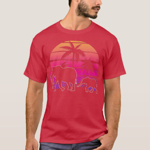 Camiseta Elephant Sunset Island Palm Tree Beach Africa Wild