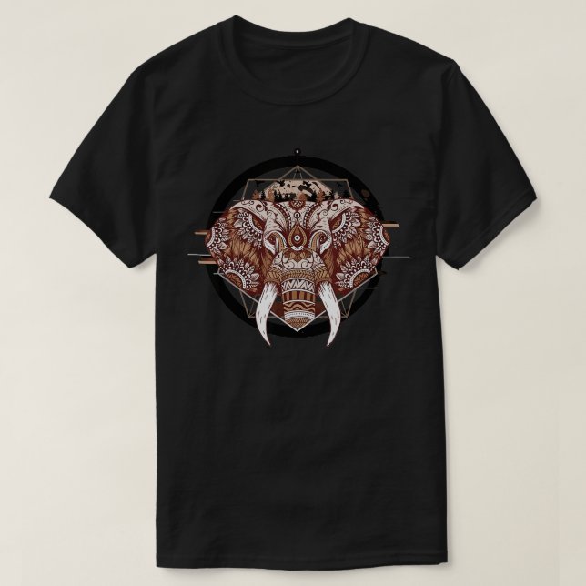 Camiseta Elephant Tribal Indian Elephant Mandala Tribal Art (Diseño del anverso)