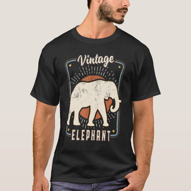 Camiseta Elephant Vintage Retro Classic Animal Love 1 (Anverso)