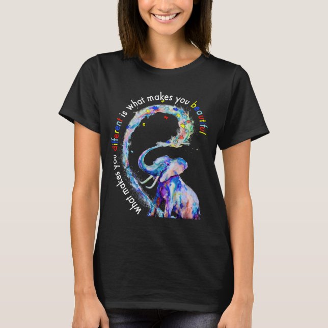 Camiseta Elephant What Makes You Different Autism Awareness (Anverso)