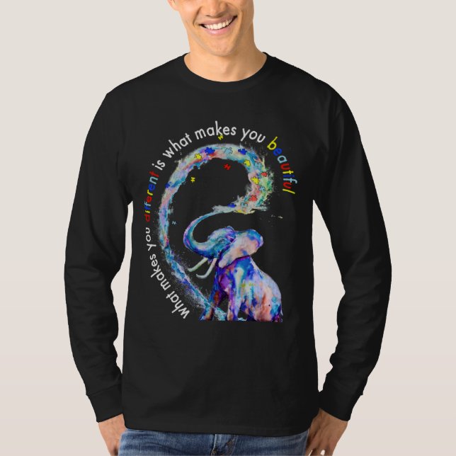 Camiseta Elephant What Makes You Different Autism Awareness (Anverso)