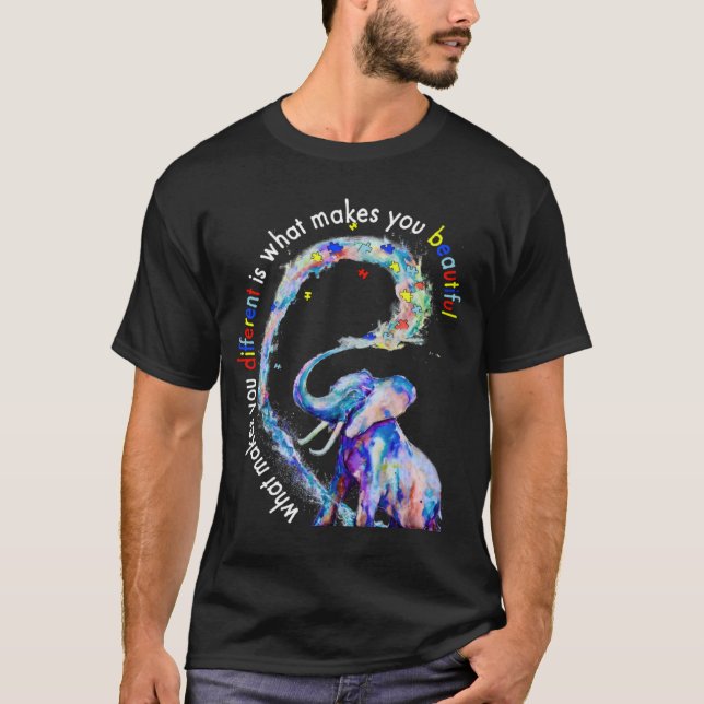 Camiseta Elephant What Makes You Different Autism Awareness (Anverso)