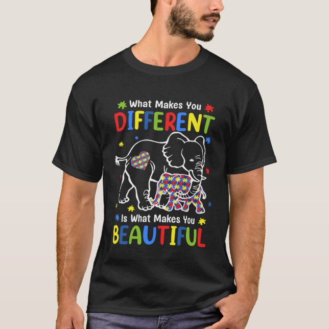 Camiseta Elephant What Makes You Different Autism Awareness (Anverso)