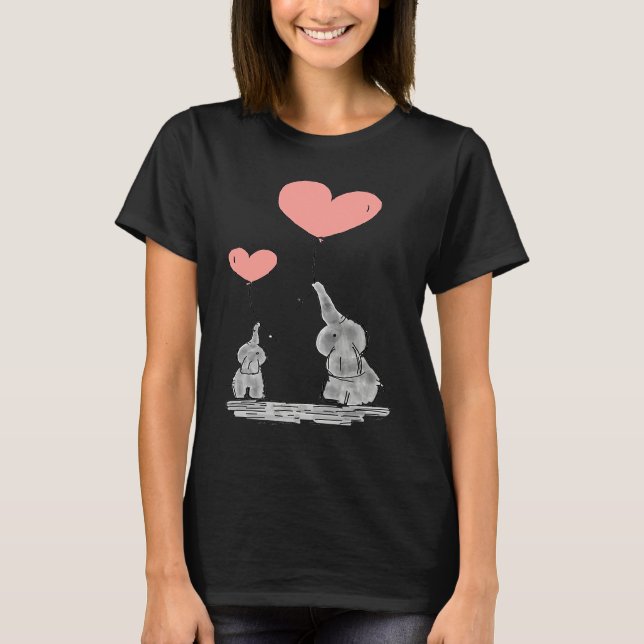 Camiseta Elephant  with Balloon Heart Unisex (Anverso)