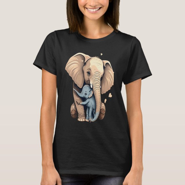 Camiseta Elephant Zookeeper Elephant Mom Hugging A Child El (Anverso)