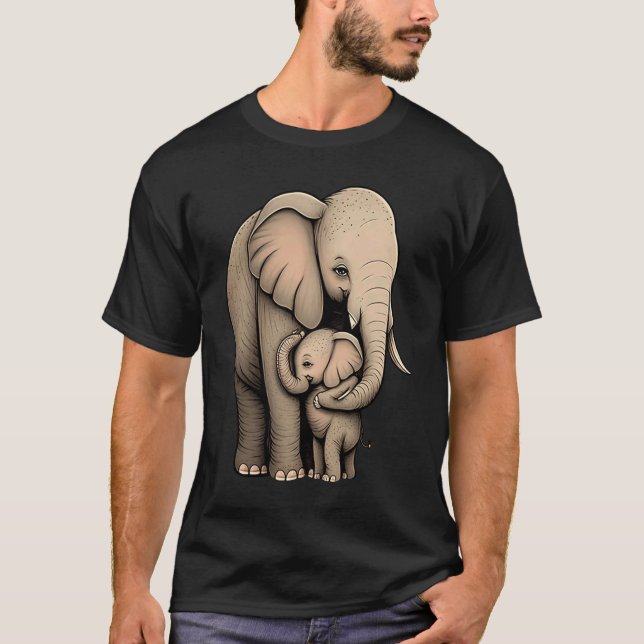 Camiseta Elephant Zookeeper Elephant Mom Hugging A Child El (Anverso)
