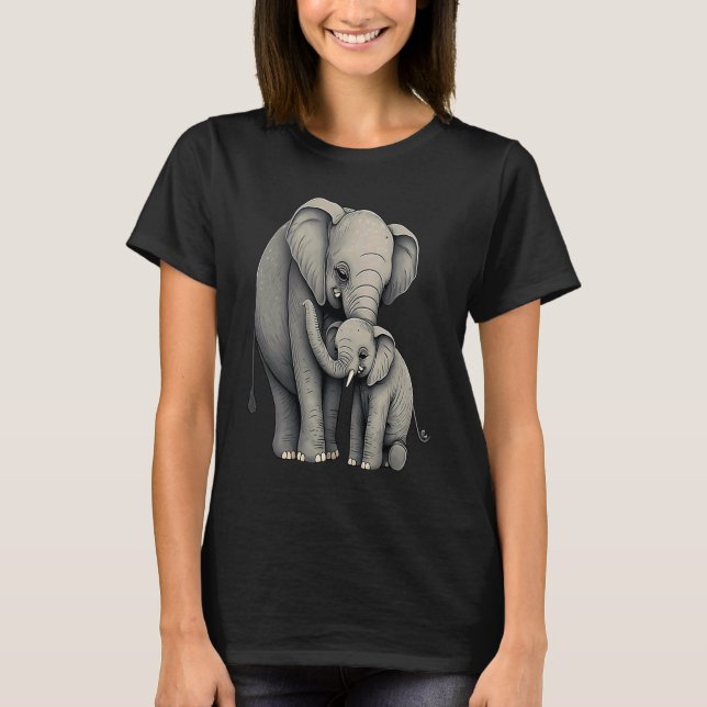 Camiseta Elephant Zookeeper Elephant Mom Hugging A Child El (Anverso)