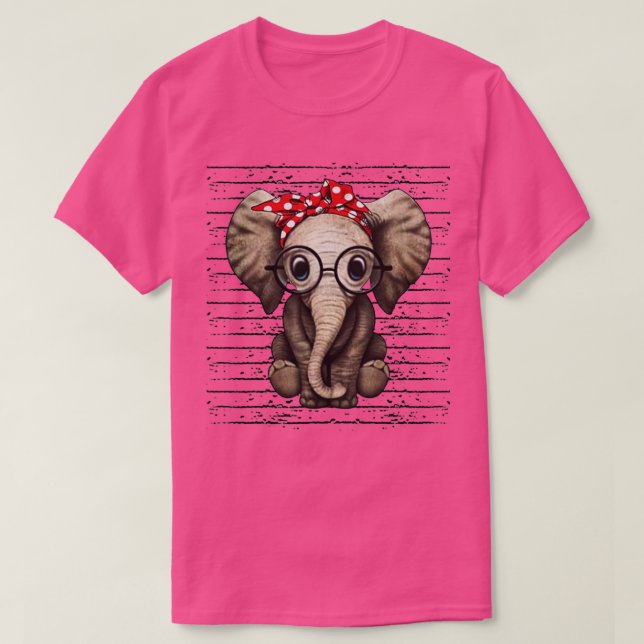 Camiseta Elephants with bandana headband and glasses  (Diseño del anverso)