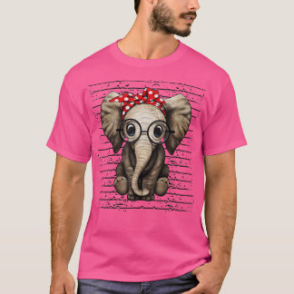 Camiseta Elephants with bandana headband and glasses