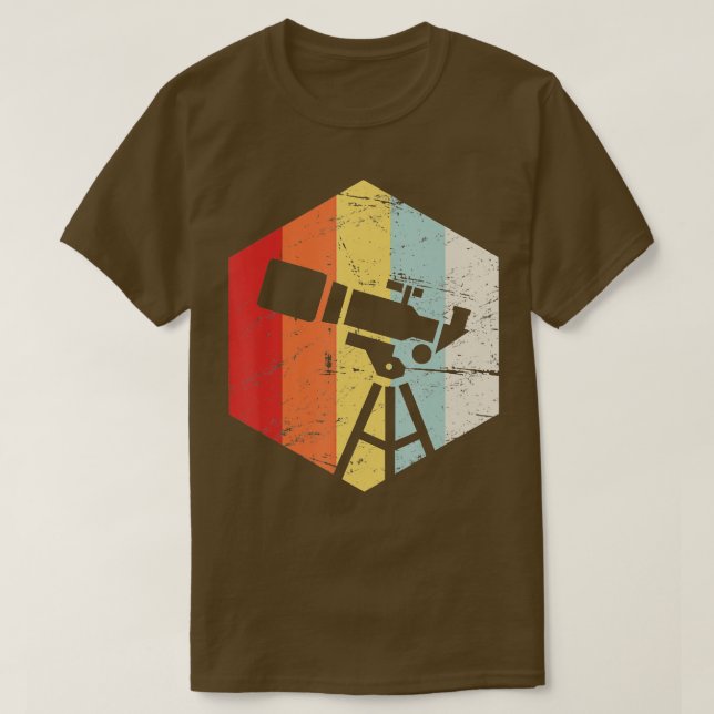 Camiseta elescopio de astronomía retro (Diseño del anverso)