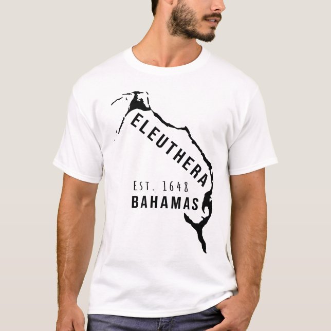 Camiseta Eleuthera Map Island Bahamas recuerdos Minimalista (Anverso)