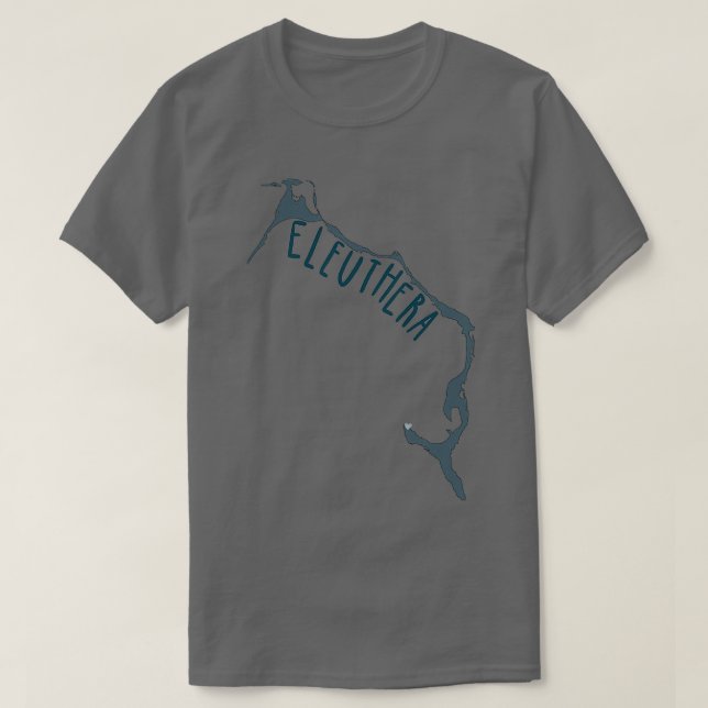 Camiseta eleuthera map w island school heart (Diseño del anverso)