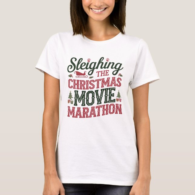 Camiseta Elevación de la maratón de la película Navidades (Anverso)