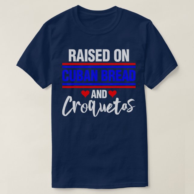 Camiseta Elevado en pan cubano y croquetas 2 (Diseño del anverso)