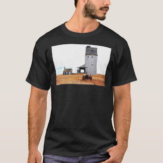 Camiseta Elevador De Grano Antiguo Y Tractor