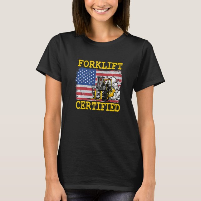 Camiseta Elevador de horquilla de la bandera estadounidense (Anverso)
