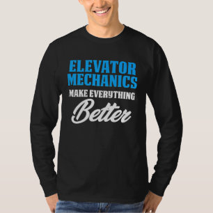 Camiseta Elevador Mantenimiento Mecánico Mejor Técnico