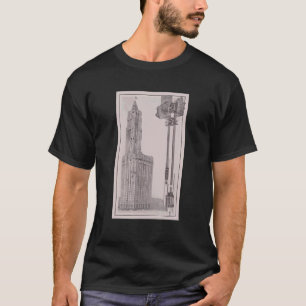 Camiseta Elevador Vintage En Un Diámetro Ilustrativo De Ras