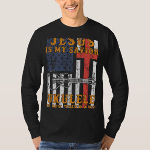 Camiseta Elevando la fe: Jesús es mi salvador, Ukulele es m