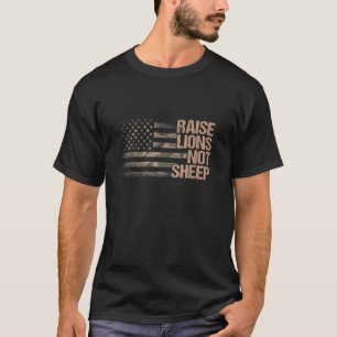 Camiseta Elevar a los leones, no a la oveja bandera estadou