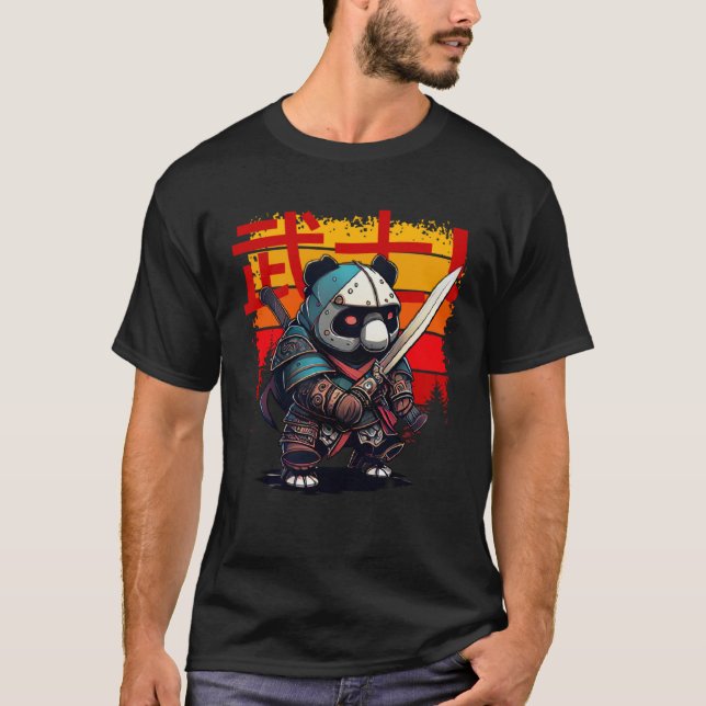 Camiseta Elevar el Samurai Panda japonés (Anverso)