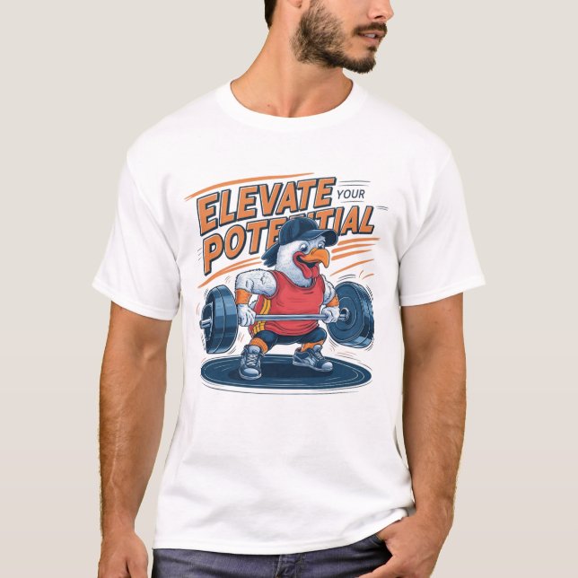 Camiseta Elevar tu potencial con la barbería de pollo (Anverso)