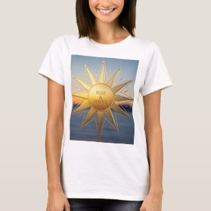 Camiseta Elevar y brillar la estrella dorada geométrica ele