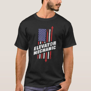 Camiseta Elevator Mechanic American Flag Proud Mechanic