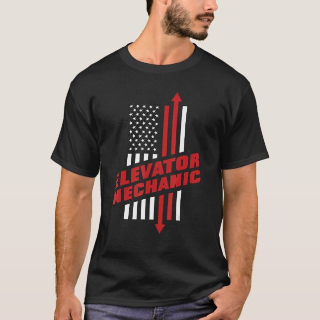 Camiseta Elevator Mechanic Inspector America USA Elevator L (Anverso)