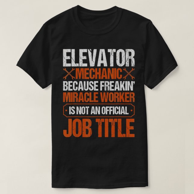Camiseta Elevator Mechanic Work Uniform echnician for Men  (Diseño del anverso)