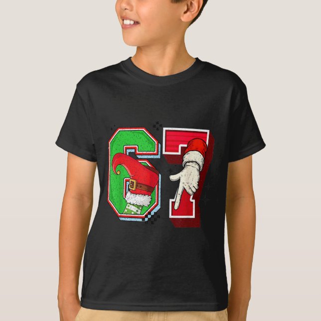 Camiseta Elf 6 7 Christmas Santa Trendy Meme Six Seven Twee (Anverso)