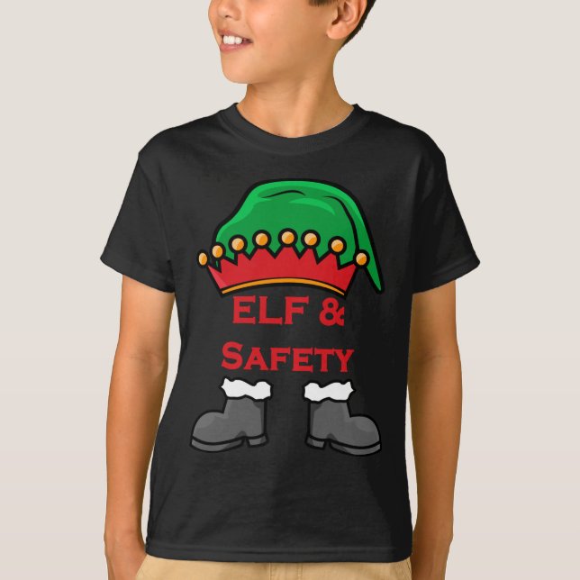 Camiseta Elf And Safety, Funny Health &amp; Safety Elf Long (Anverso)