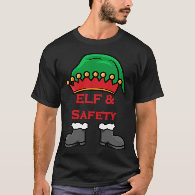 Camiseta Elf And Safety, Funny Health &amp; Safety Elf Long (Anverso)