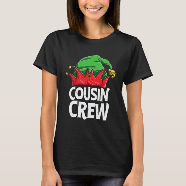 Camiseta Elf Cousin Crew Christmas Squad Family Matching Pa (Anverso)