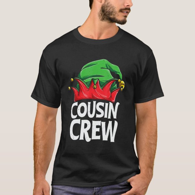 Camiseta Elf Cousin Crew Christmas Squad Family Matching Pa (Anverso)