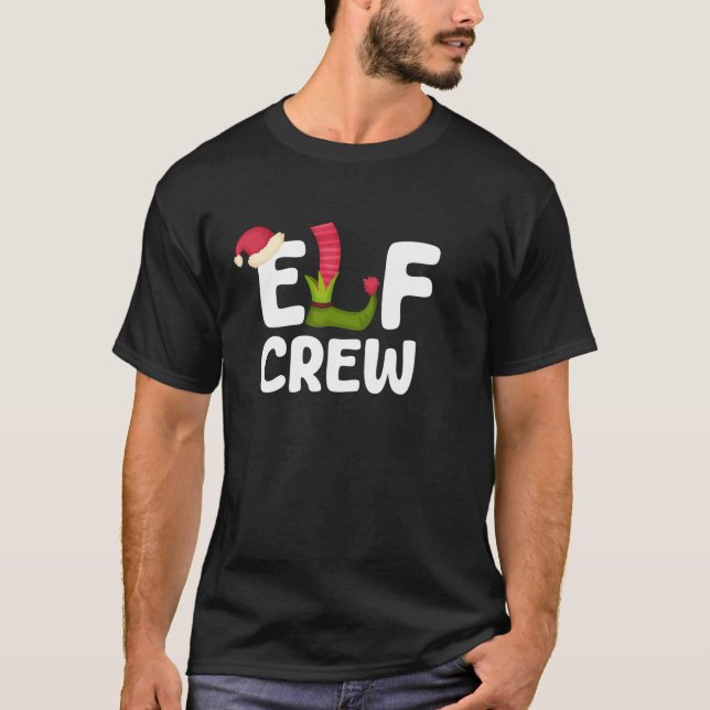 Camiseta Elf Crew Christmas Family Matching Pajamas Holiday (Anverso)
