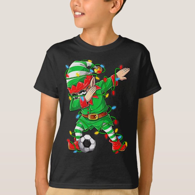 Camiseta Elf Dabbing Soccer Player Christmas Dab Xmas  (Anverso)