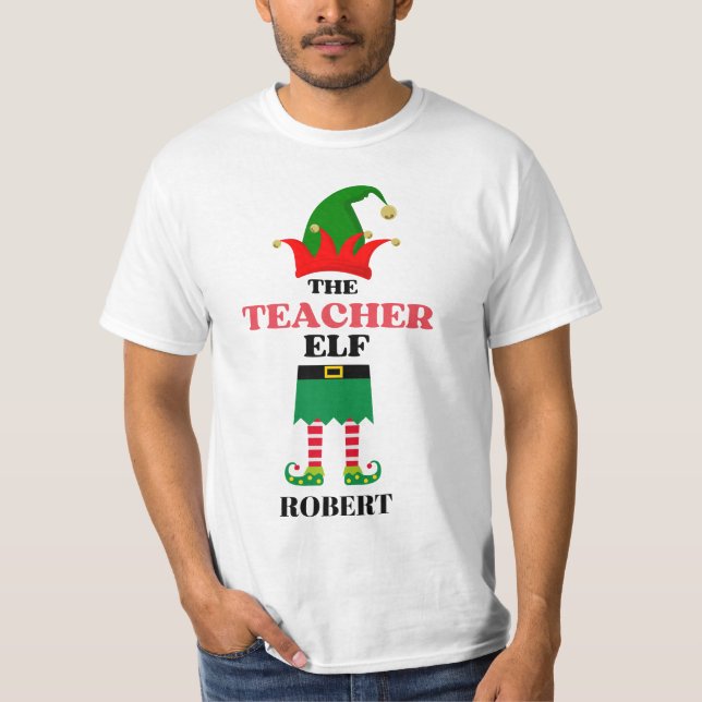 Camiseta Elf de profesor personalizado (Anverso)