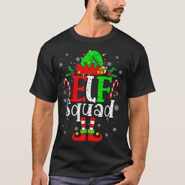 Camiseta Elf Family Christmas Matching Pajamas Xmas Elf Squ (Anverso)