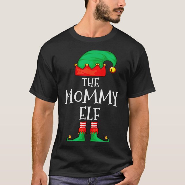 Camiseta Elf Family Christmas Mommy Mom Mother Mama Elf Swe (Anverso)